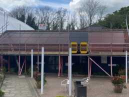 Solar panels on the gym roof at Halton
